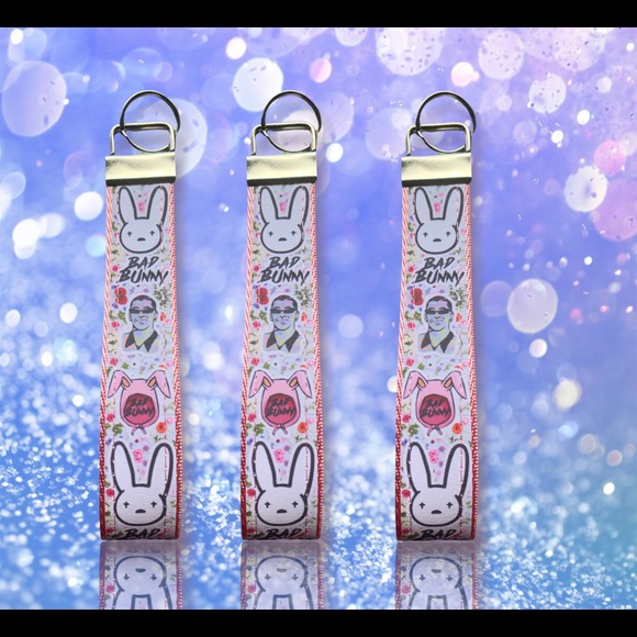 Bad bunny theme wristlet, key fob - Picture 5 of 5